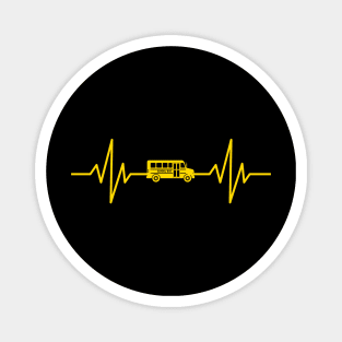 Funny School Bus Driver Gift Love School Bus Heartbeat Magnet